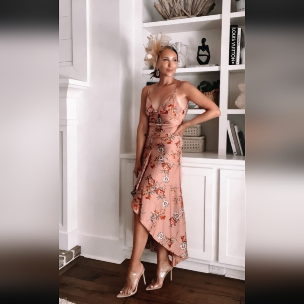 Lulus Floret Studios Mauve Floral Spaghetti Strap High- Low Sundress - Picture 1 of 10